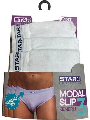 Byb Moda Tasarım Giyim Star 109 Erkek  3'lü Modal Slip Beruflic