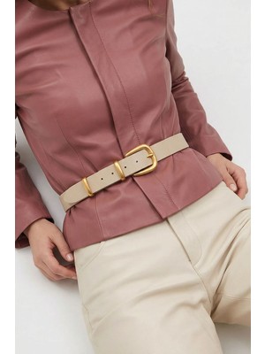 Milleniva Çift Gold Köprülü Ekru Kadın Bel Kemeri