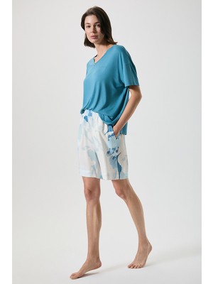 Catherine's Çiçek Desenli Rahat Kesim Şort Takım