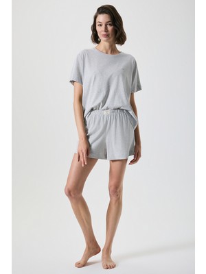 Penye Mood %100 Pamuk Bisiklet Yaka Şortlu Takım