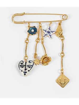 İpekyol Kombine charm'lı çengelli iğne broş IS1260057012265