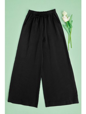 FullaModa Beli Lastikli Cepli Kız Çocuk Pantolon