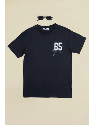 FullaModa Sayı ve Yazı Baskılı Erkek Çocuk Tişört