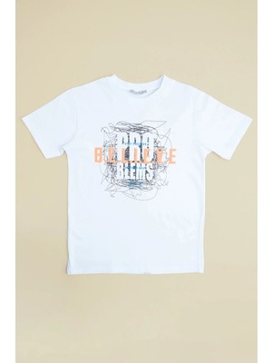 FullaModa Believe Yazı Baskılı Erkek Çocuk Tişört