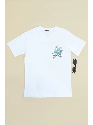 FullaModa Sayı ve Yazı Baskılı Erkek Çocuk Tişört