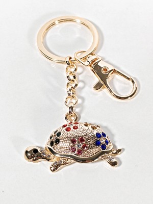 Moncuk Design Taşlı Dokulu Kaplumbağa Anahtarlık Gold – Işıltılı Şans Getiren Şık Çanta & Anahtar Aksesuarı