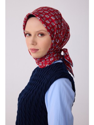 Belli Etnik Desen Saf Ipek Twill Eşarp  4308-02