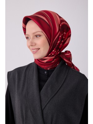 Belli Geometrik Desen Ipek Twill Eşarp (T)  4311-06