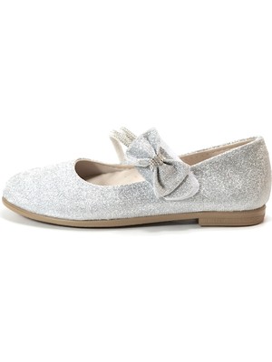 Onlo Ayakkabı Bt.09 Simli Taşlı Ortopedik Kız Çocuk Babet Ayakkabı