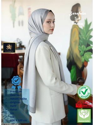 Hint İpek Premium Lux Original Monogram Şal (Ipek Vual, Yüksek Kalite, Hafif, Rahat, Şık, Tesettür Giyim)