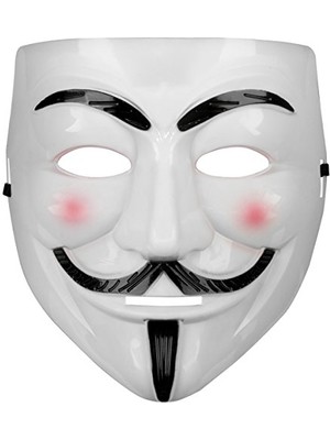Hobilinka Beyaz Renk Pembe Yanaklı Ithal V For Vendetta Maskesi (4887)