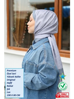 Hint İpek Premium Lux Original Monogram Şal (Ipek Vual, Yüksek Kalite, Hafif, Rahat, Şık, Tesettür Giyim)