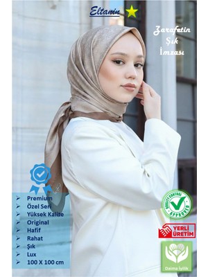 Hint İpek Eşarp - Premium Lux Original Monogram Eşarp (Ipek Vual, Yüksek Kalite, Hafifi, Rahat, Şık, Scarf)