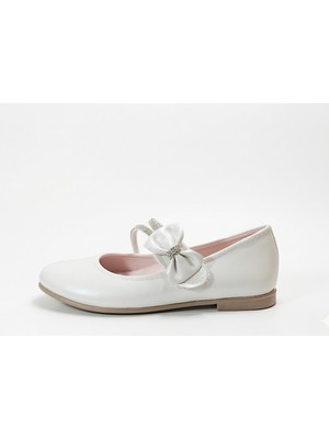 Onlo Ayakkabı Bt.09 Simli Taşlı Ortopedik Kız Çocuk Babet Ayakkabı