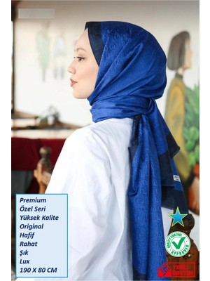 Hint İpek Premium Lux Original Monogram Şal (Ipek Vual, Yüksek Kalite, Hafif, Rahat, Şık, Tesettür Giyim)