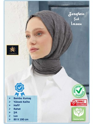 Güneş Bambu Kraş Şal (Tesettür Giyim, Yüksek Kalite, Hafif, Rahat, Şık, Premium, Lux, Shawl, Scarf)