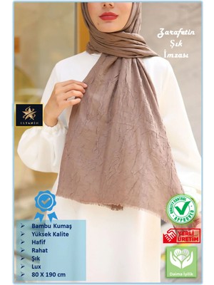 Güneş Bambu Kraş Şal (Tesettür Giyim, Yüksek Kalite, Hafif, Rahat, Şık, Premium, Lux, Shawl, Scarf)