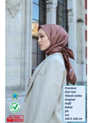 Hint İpek Eşarp - Premium Lux Original Monogram Eşarp (Ipek Vual, Yüksek Kalite, Hafif, Rahat, Şık, Scarf)