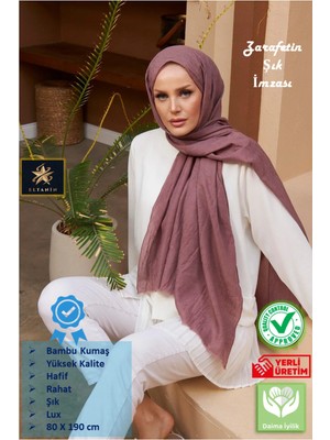 Güneş Bambu Kraş Şal (Tesettür Giyim, Yüksek Kalite, Hafif, Rahat, Şık, Premium, Lux, Shawl, Scarf)