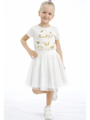 Kız Çocuk Etek Beli Lastikli Pamuklu ve Astarlı Tül Etek