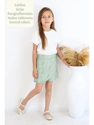 🌸kız Çocuk Şort Etek – Fiyonklu Desenli Rahat Kalıp | Günlük & Şık Kombinler Için🌸