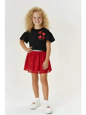 Kız Çocuk Etek Dantelli Beli Lastikli ve Simli Şık Tasarım Özel Gün ve Bayramlık 29 Ekim , 23 Nisan