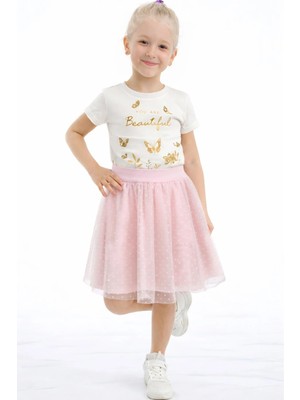 Kız Çocuk Etek Beli Lastikli Pamuklu ve Astarlı Tül Etek