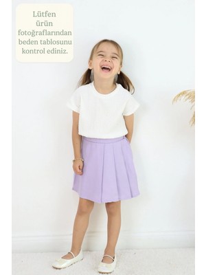 FESSHERA 🌸 Kız Çocuk Pileli Etek – Bel Lastikli, Modern ve Rahat Tasarım 🌸