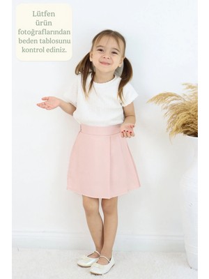 FESSHERA 🌸 Kız Çocuk Pileli Etek – Bel Lastikli, Modern ve Rahat Tasarım 🌸