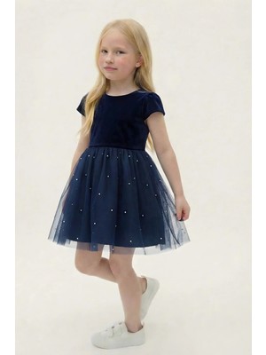 Kız Çocuk Elbise Özel Gün ve Parti Elbisesi Prenses Model Sırt Detaylı Fiyonklu Abiye