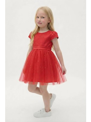 Kız Çocuk Elbise Özel Gün ve Parti Elbisesi Prenses Model Sırt Detaylı Fiyonklu Abiye