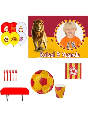 Hayaller Dükkanı Afiş Hediyeli Sarı Kırmızı Galatasaray Doğum Günü Parti Seti Ekonomik 16 Kişilik