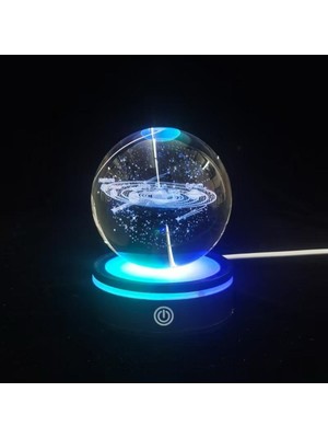 Skygo Ramia Premium | Gezegenler Tasarımlı Renk Değiştiren Dönen Cam Küre | TG-HB-2026