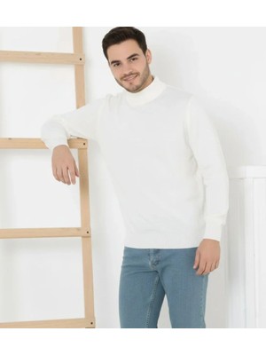 Flamex Erkek Yarım Boğaz Triko Kazak Yumuşak Dokulu Pamuklu Ince Dokuma, Uzun Kollu Rahat Regular Kalıp