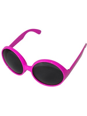 Yuvarlak Yeşilçam 80 Li 90 Lı Yıllar Parti Gözlüğü Retro Pembe Renk