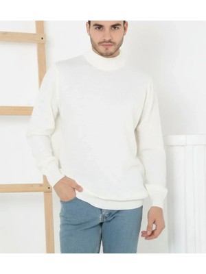 Beruflic Erkek Yarım Boğaz Triko Kazak Yumuşak Dokulu Pamuklu Ince Dokuma, Uzun Kollu Rahat Regular Kalıp