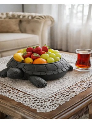 bebekokusu 3D Dekoratif Kaplumbağa Organizer Çok Amaçlı Masaüstü Kase Modern Ev Dekor Objesi 15 x 14 cm