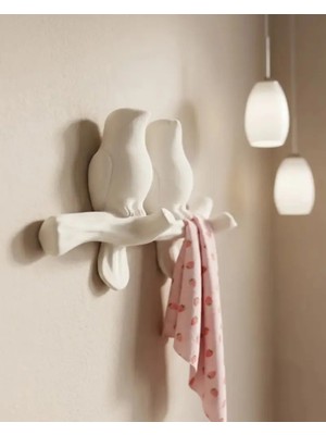 bebekokusu 3D Minimal Kuş Duvar Askısı 17 x 17 cm , Dekoratif Anahtarlık Çanta Askılığı 17 x 17 cm