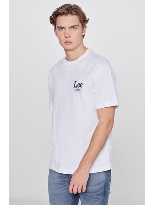 Lee %100 Pamuk Relaxed Fit Rahat Kesim Bisiklet Yaka Logo Detaylı Tişört