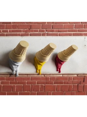bebekokusu Dekoratif Külah Askı Sarı Kırmızı Kahve 3'lü Set Takım 11 x 7 cm
