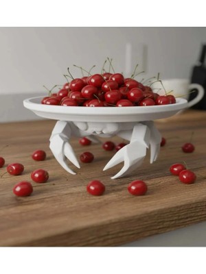 bebekokusu Dekoratif Beyaz Yengeç Tasarım Sunumluk Takı Mum Şeker Vegan Üretim 16 x 16 cm