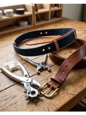 Toptan Bulurum Kemer Delik Açma Aparatı 2li Set Deri Çanta Kayış Delme Ai