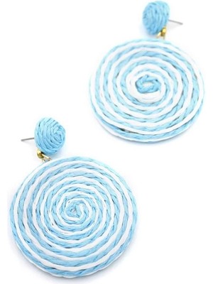 Remstdrk Kumaş Sarmal Küpe - Mavi