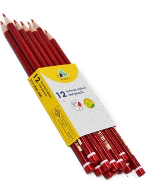 eOfis Kırmızı Başlık Kalemi 12 Adet Kırmızı Kalem Renkli Kırtasiye Ürünü ile Yaratıcılığınızı Konuşturun