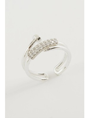 Çivi Zirkon Taşlı Yüzük