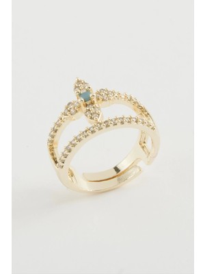 Çiçek Zirkon Taşlı Yüzük