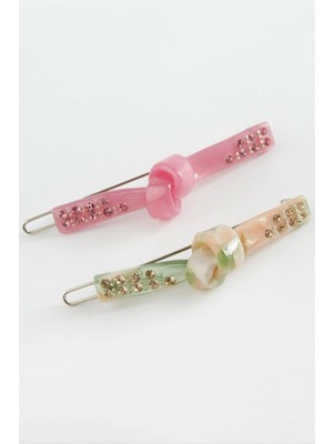 Düğüm Taşlı Klipsli Toka