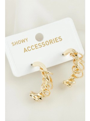 Yarım Halka Metal Küpe