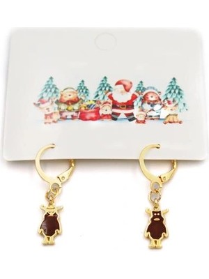 Remstdrk Geyik Yılbaşı Küpe - Altın