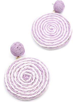 Remstdrk Kumaş Sarmal Küpe - Mor